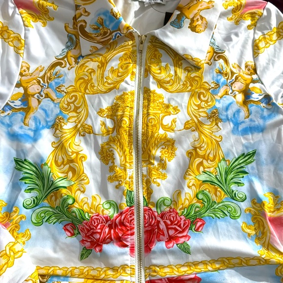 Fashion Nova Rose🌹/Cherub Print Romper Size L - Picture 3 of 4